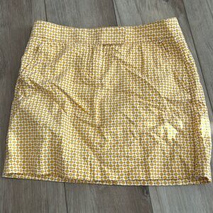 J.Crew Yellow Retro Geometric Cotton Mini Skirt
